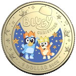 2025 $1 Coloured Uncirculated Coin – Bluey Christmas