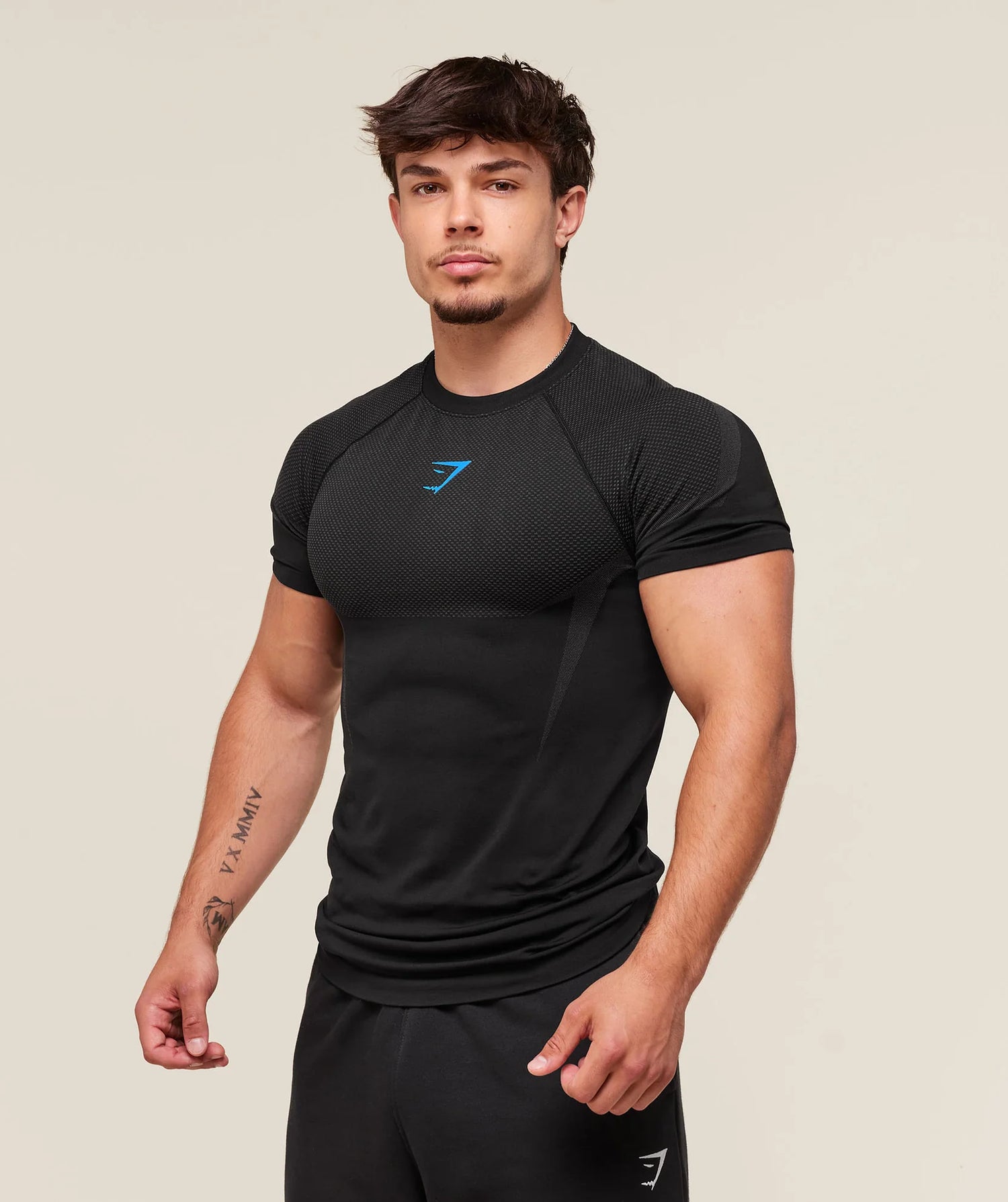 Gymshark Onyx 5.0 Seamless T-Shirt - Black/Onyx Grey