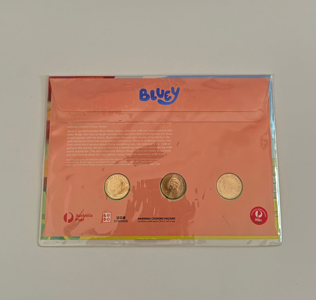 Bluey 2024 Limited Coloured 3-Coin Postal Numismatic Cover (PNC)