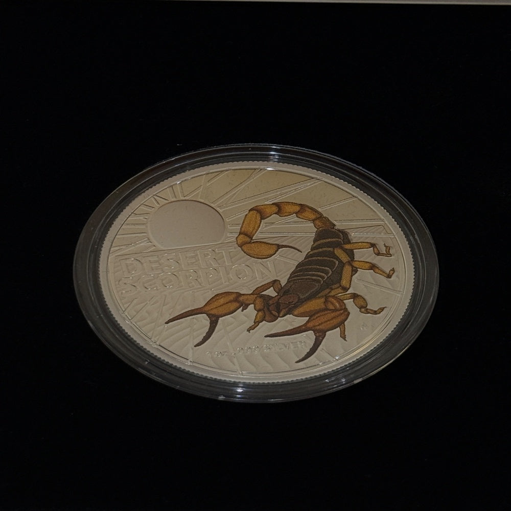 2023 Most Dangerous Desert Scorpion 1oz Silver Coloured Proof Coin